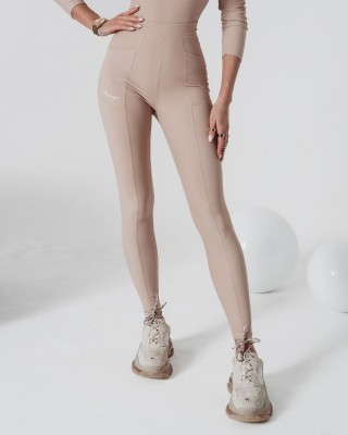 Legginsy damskie OLAVOGA JULES beż - FashionPlace - 1