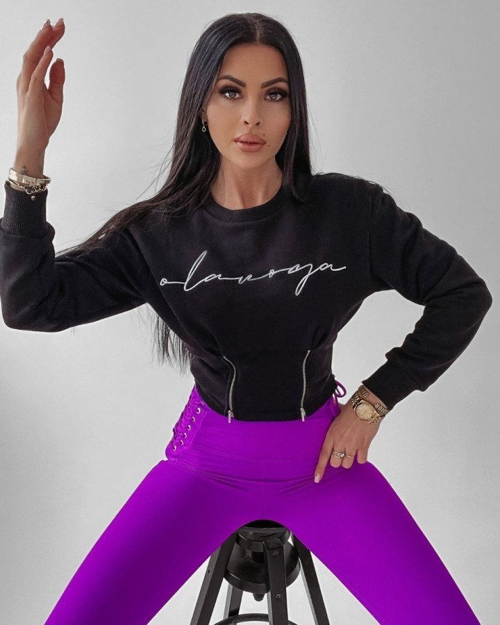 Legginsy damskie OLAVOGA ROSALIE fiolet - FashionPlace - 4