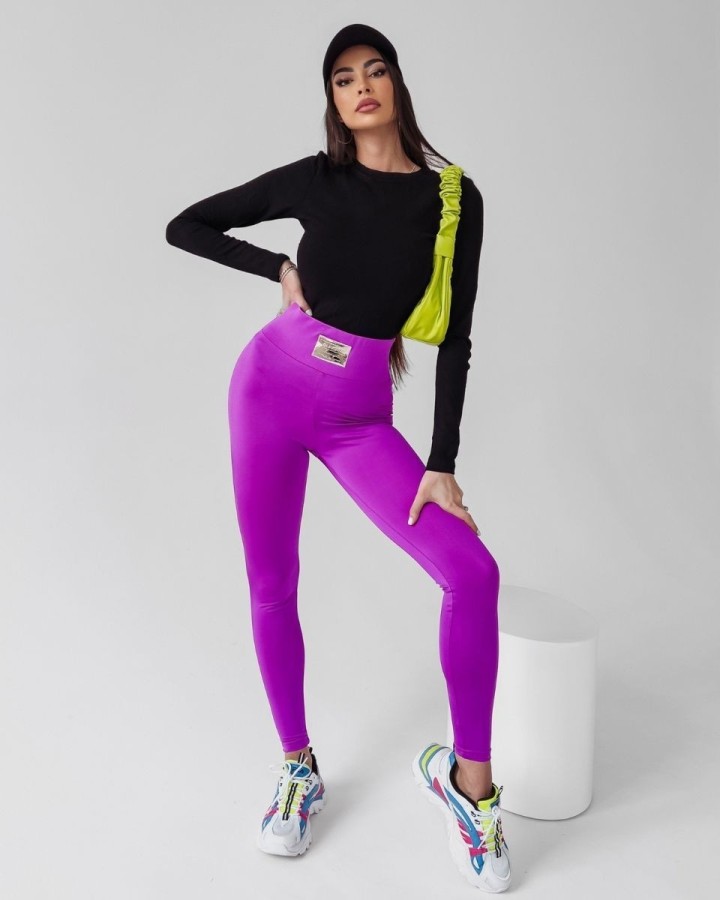 Legginsy damskie OLAVOGA JUDITH fiolet - FashionPlace - 2