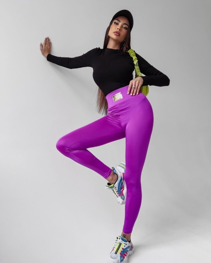Legginsy damskie OLAVOGA JUDITH fiolet - FashionPlace - 5