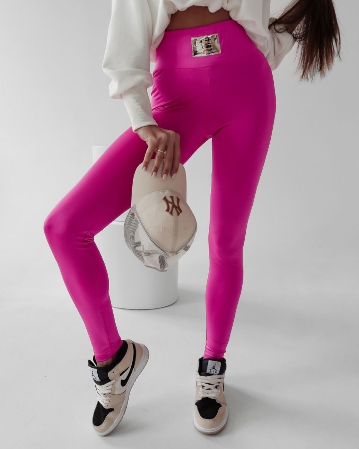 Legginsy damskie OLAVOGA JUDITH neon róż - FashionPlace - 1