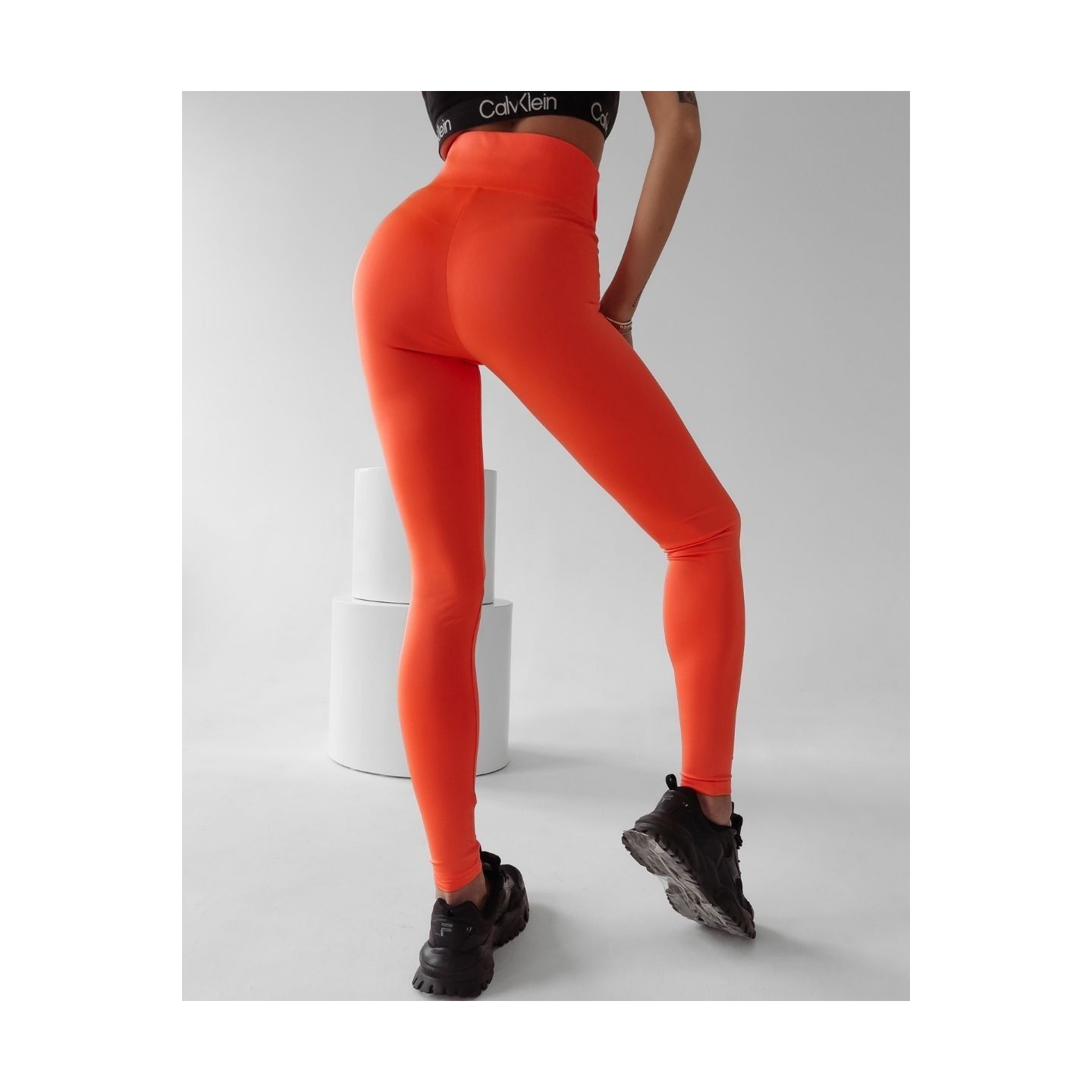 Legginsy damskie OLAVOGA JUDITH neon pomarańcz - FashionPlace - 5