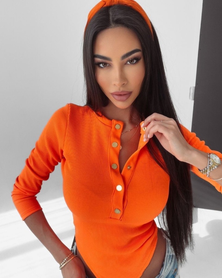 Body damskie OLAVOGA STACY neon pomarańcz - FashionPlace - 1