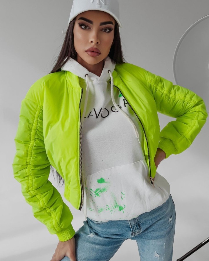 Kurtka damska OLAVOGA EMILY neon limonka - FashionPlace - 2