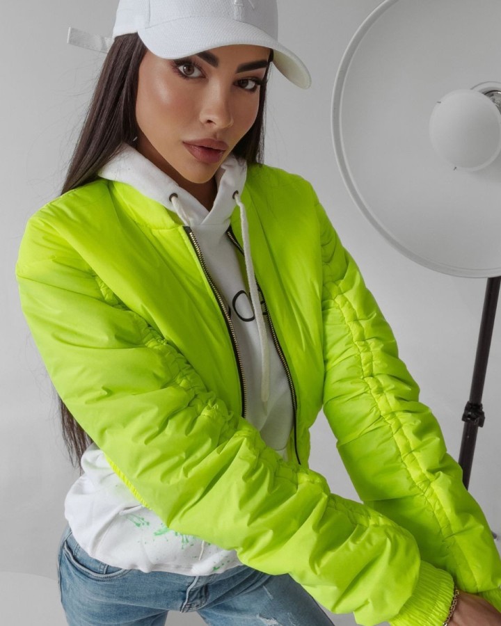 Kurtka damska OLAVOGA EMILY neon limonka - FashionPlace - 4