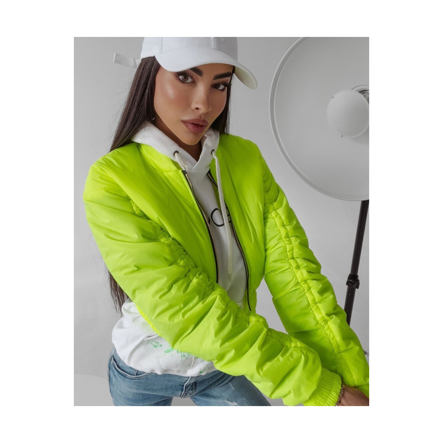 Kurtka damska OLAVOGA EMILY neon limonka - FashionPlace - 4