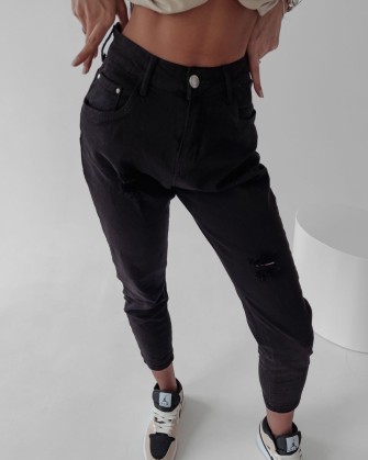 Spodnie jeansowe damskie OLAVOGA RUBIS czerń - FashionPlace - 1