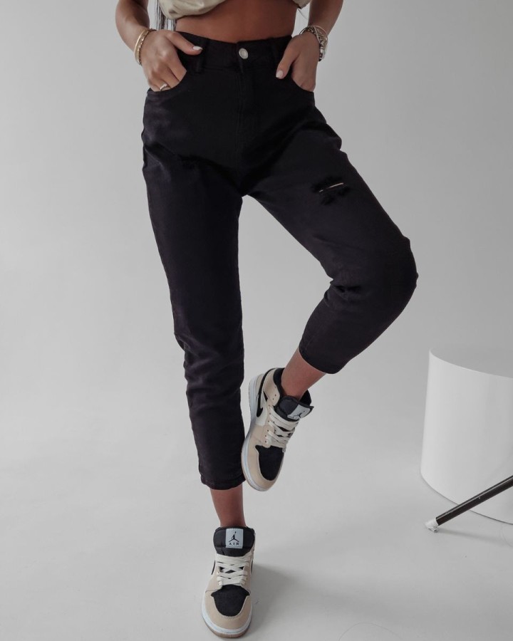 Spodnie jeansowe damskie OLAVOGA RUBIS czerń - FashionPlace - 3