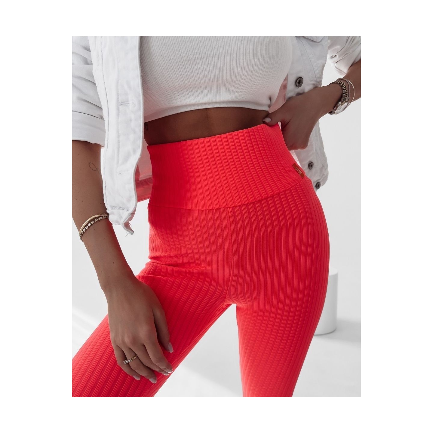 Legginsy damskie OLAVOGA DEBRA neon róż - FashionPlace - 3