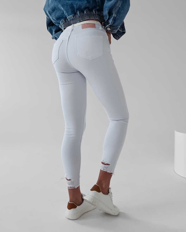 Spodnie jeansowe damskie OLAVOGA BARIA 252 biały - FashionPlace - 3