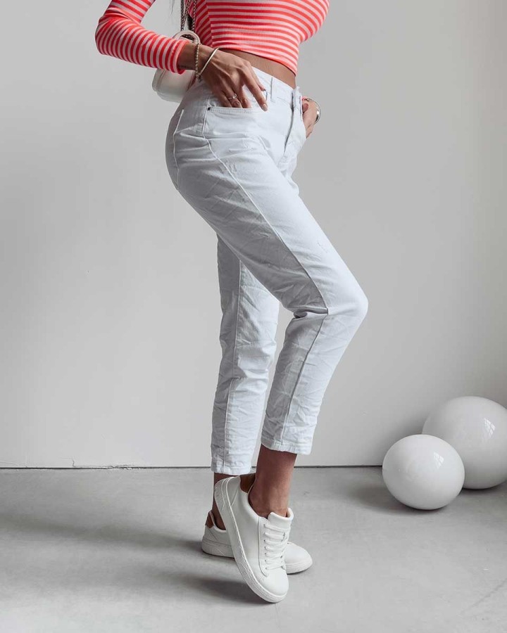 Spodnie jeansowe damskie OLAVOGA CAMI 249 biały - FashionPlace - 3