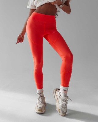 Legginsy damskie OLAVOGA HOSTE neon pomarańcz - FashionPlace - 1