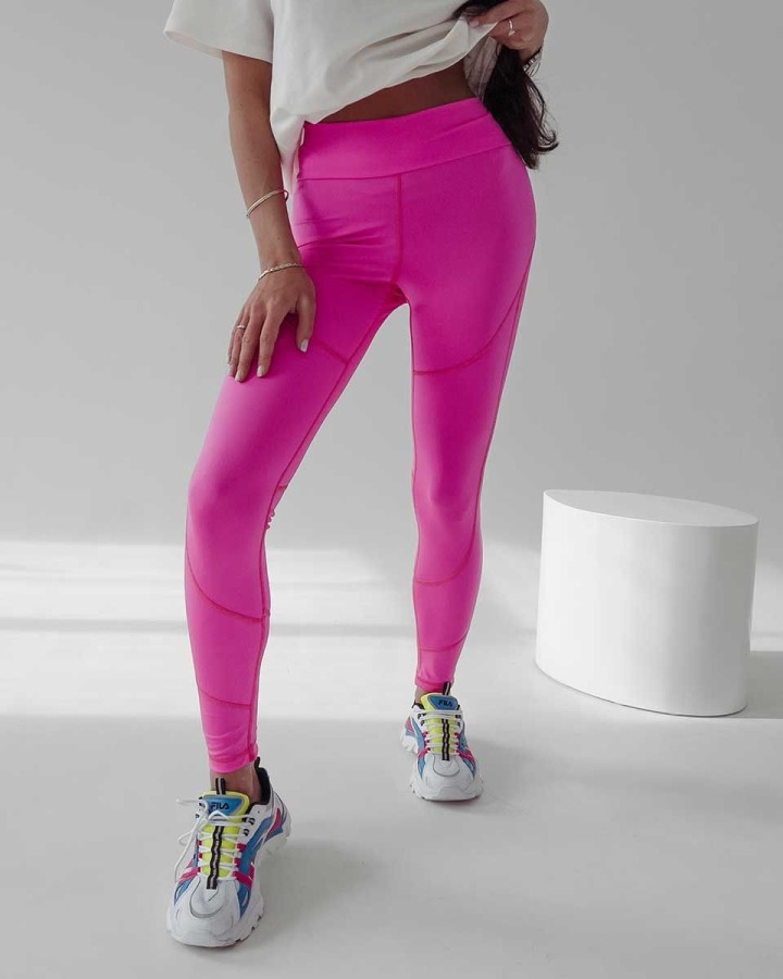Legginsy damskie OLAVOGA HOSTE neon róż - FashionPlace - 2