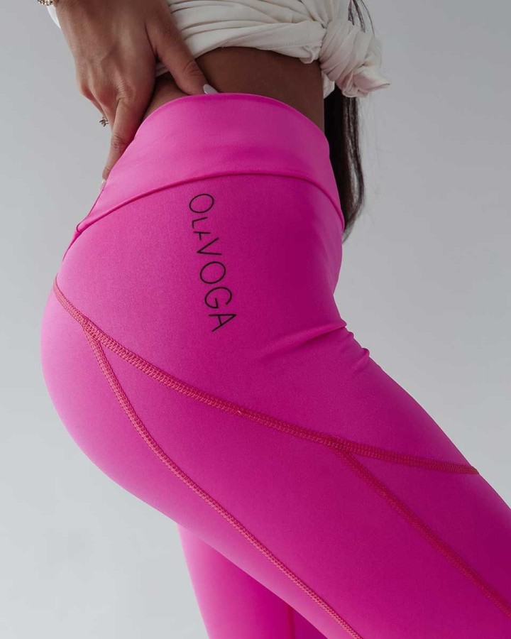 Legginsy damskie OLAVOGA HOSTE neon róż - FashionPlace - 3
