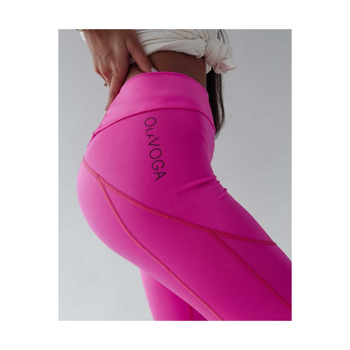 Legginsy damskie OLAVOGA HOSTE neon róż - FashionPlace - 3