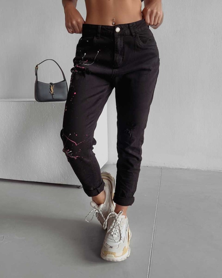 Spodnie jeansowe damskie OLAVOGA CUBA 1013 czerń - FashionPlace - 4