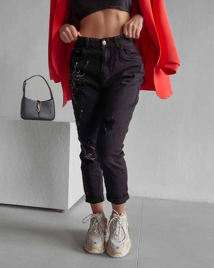 Spodnie jeansowe damskie OLAVOGA CUBA 1013 czerń - FashionPlace - 5
