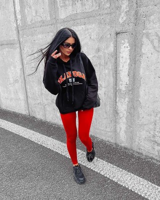 Legginsy damskie OLAVOGA Classic 2023 czerwień - FashionPlace - 1