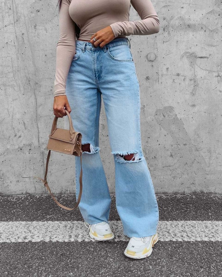 Spodnie damskie jeansowe OLAVOGA Morgan 2023 niebieskie - FashionPlace - 1