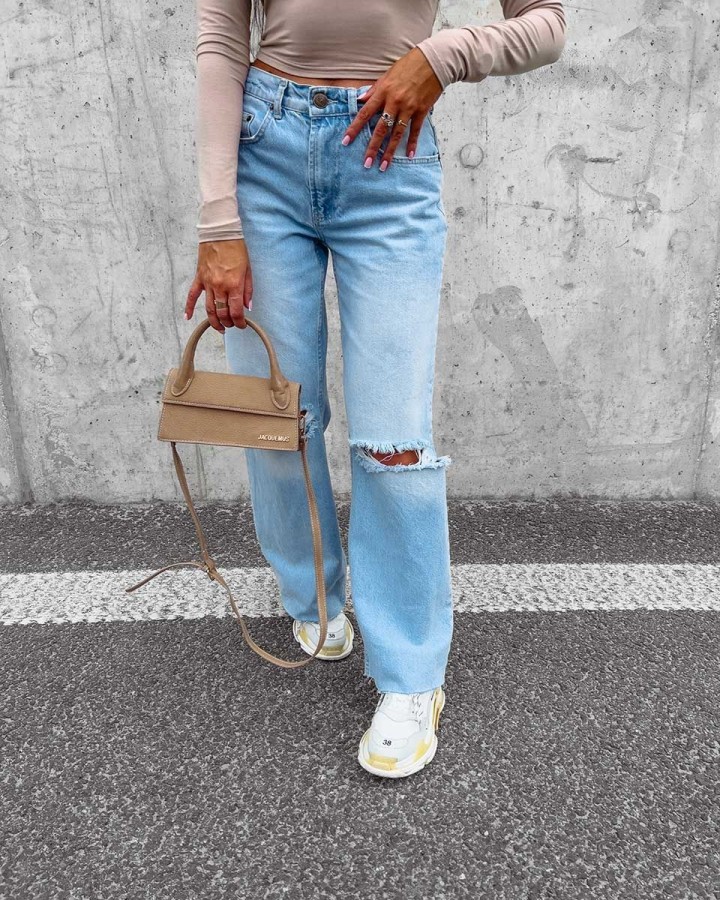 Spodnie damskie jeansowe OLAVOGA Morgan 2023 niebieskie - FashionPlace - 3