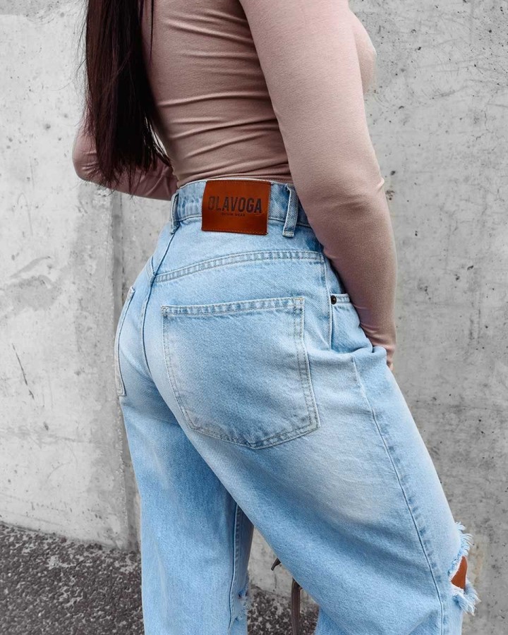 Spodnie damskie jeansowe OLAVOGA Morgan 2023 niebieskie - FashionPlace - 5