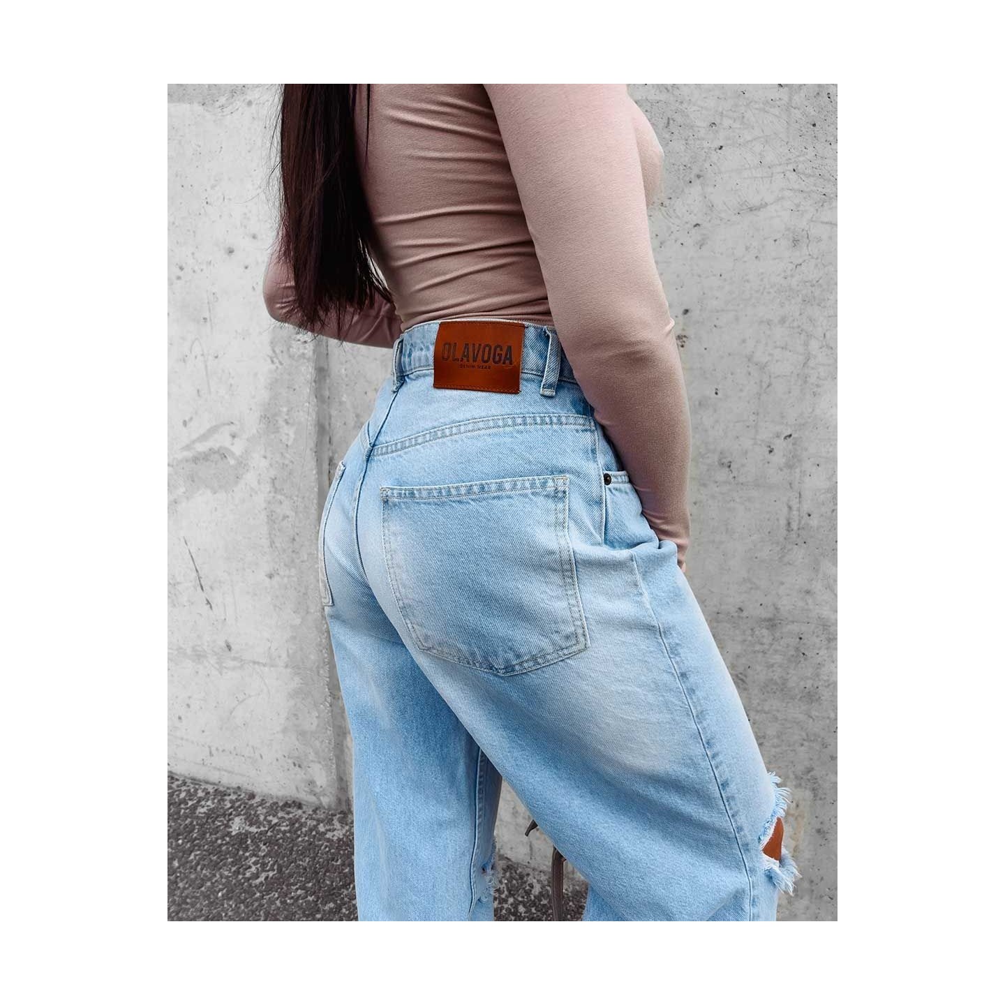 Spodnie damskie jeansowe OLAVOGA Morgan 2023 niebieskie - FashionPlace - 5