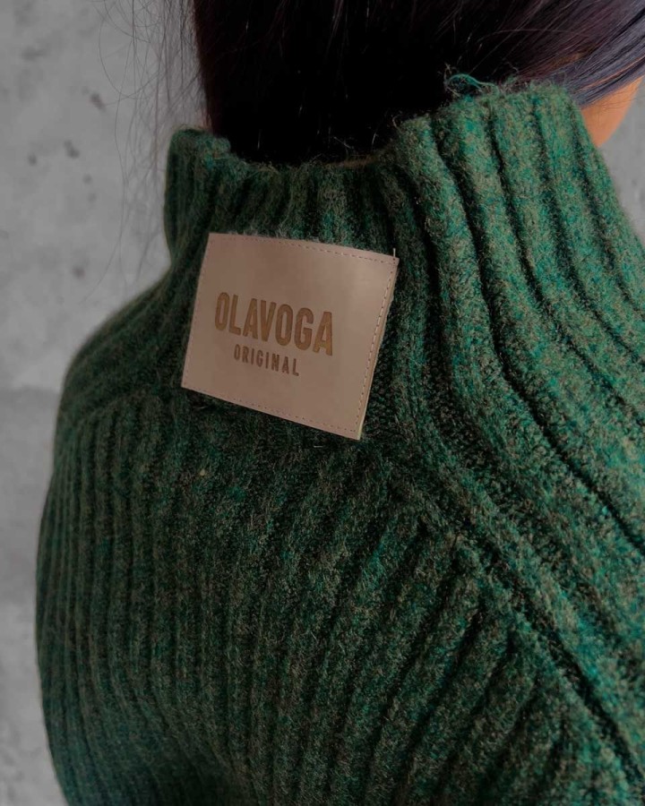 Sweter damski OLAVOGA Lope 2023 zielony - FashionPlace - 4