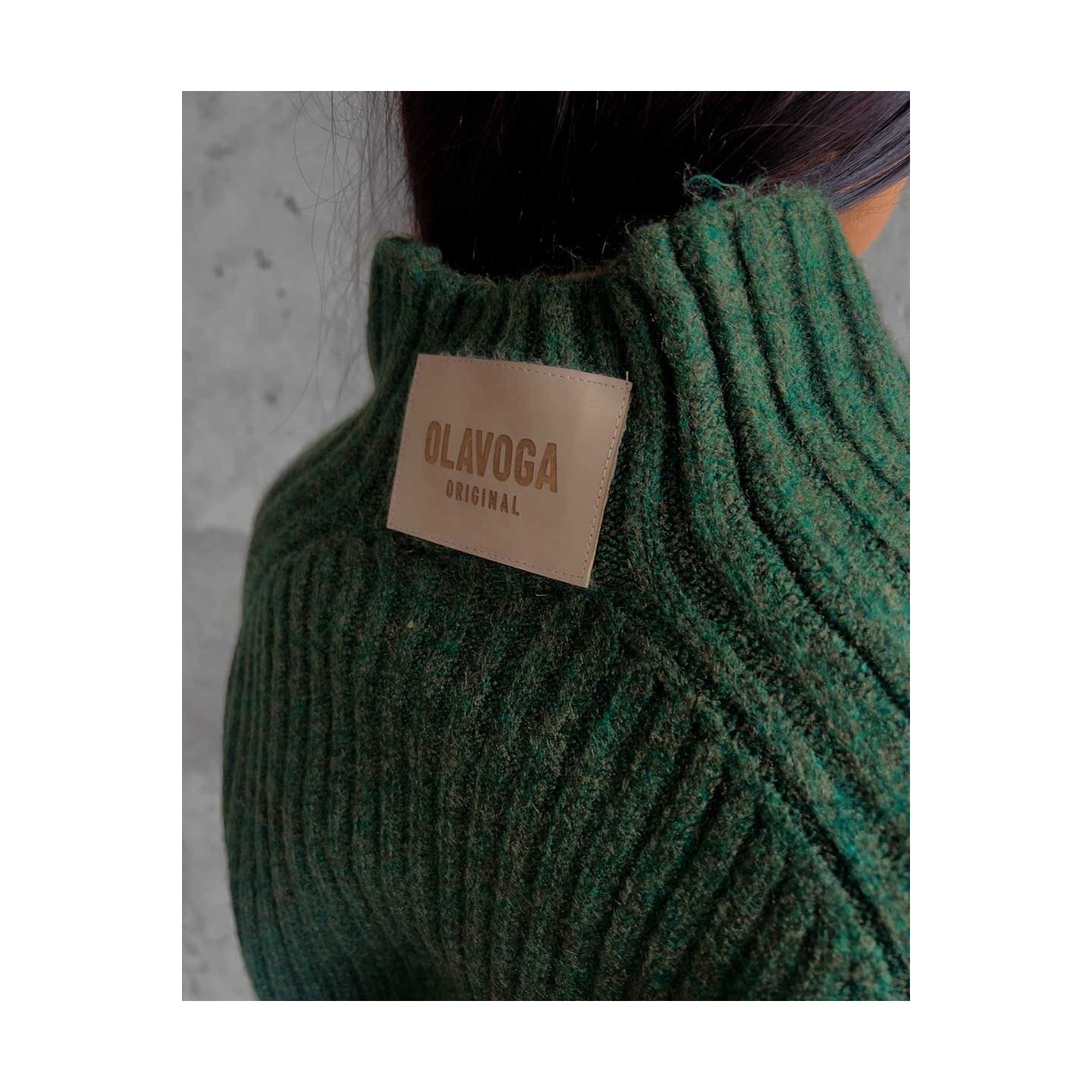 Sweter damski OLAVOGA Lope 2023 zielony - FashionPlace - 4