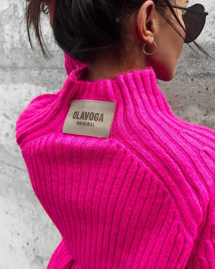 Sweter damski OLAVOGA Lope 2023 róż - FashionPlace - 4
