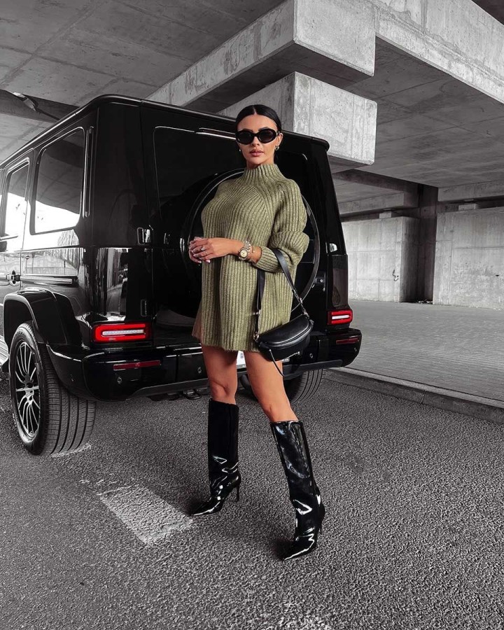 Sweter damski OLAVOGA Lope 2023 khaki - FashionPlace - 1