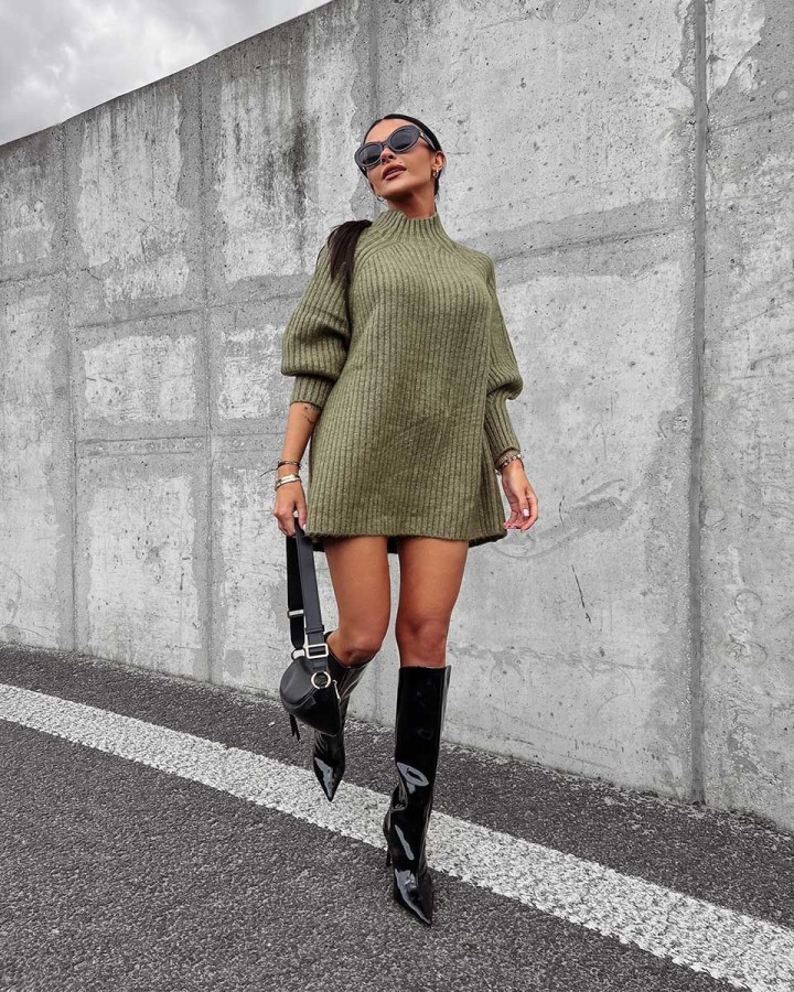 Sweter damski OLAVOGA Lope 2023 khaki - FashionPlace - 2