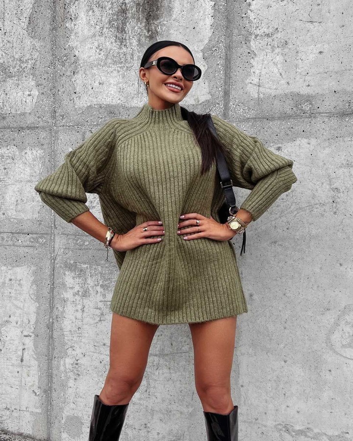 Sweter damski OLAVOGA Lope 2023 khaki - FashionPlace - 3