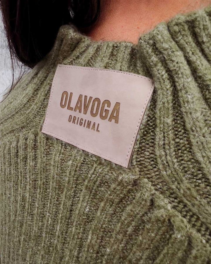 Sweter damski OLAVOGA Lope 2023 khaki - FashionPlace - 4