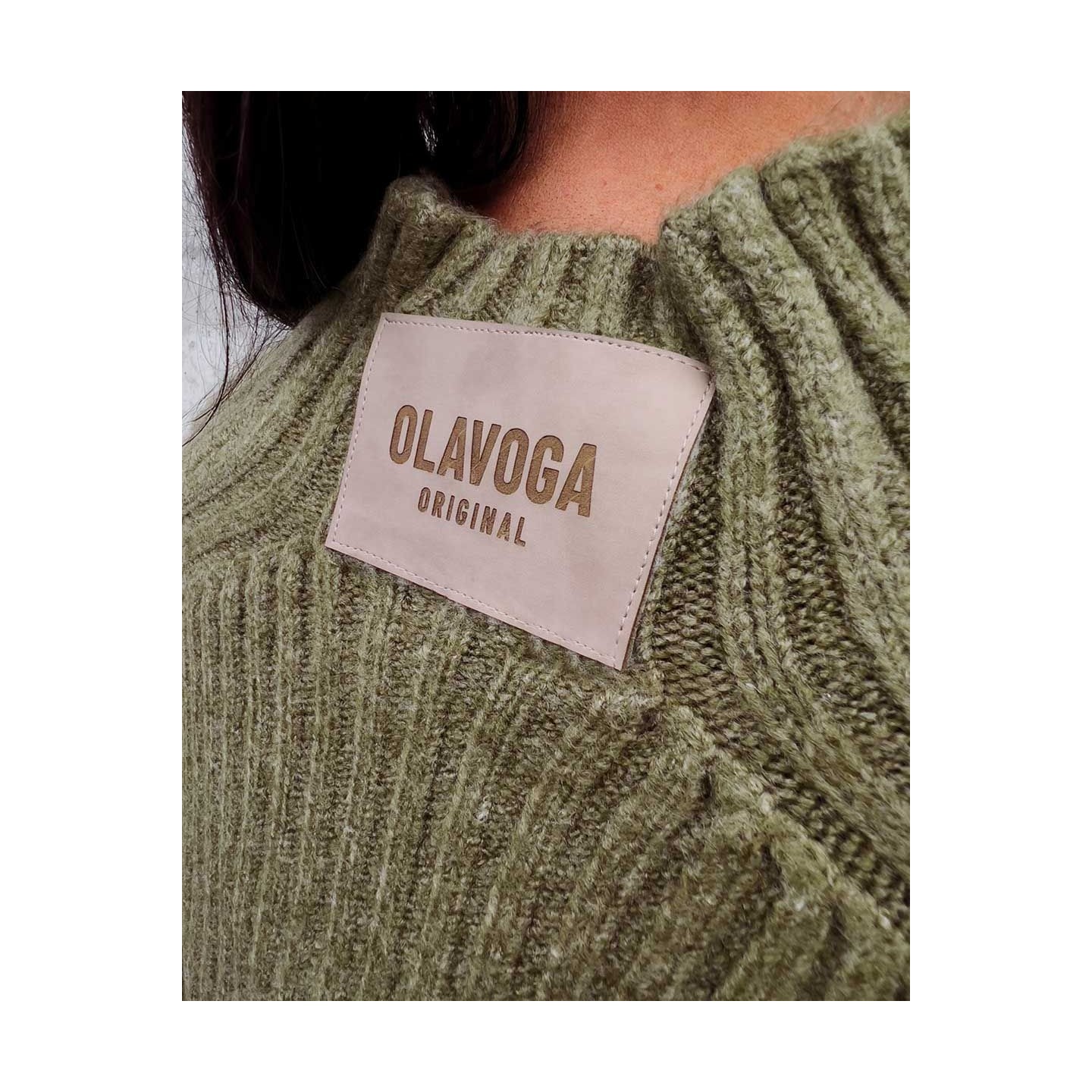 Sweter damski OLAVOGA Lope 2023 khaki - FashionPlace - 4