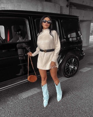 Sweter damski OLAVOGA Lope 2023 beż - FashionPlace - 1