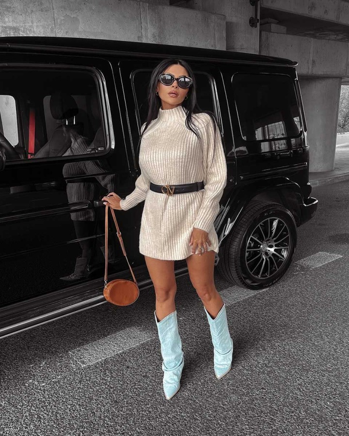 Sweter damski OLAVOGA Lope 2023 beż - FashionPlace - 1