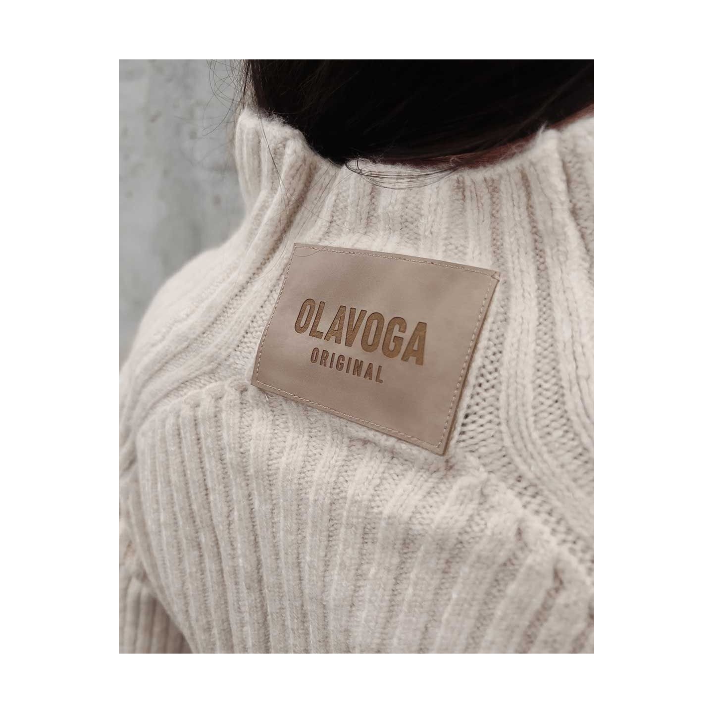 Sweter damski OLAVOGA Lope 2023 beż - FashionPlace - 5