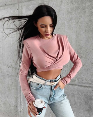 Bluzka damska OLAVOGA Jona 2023 brudny róż - FashionPlace - 1
