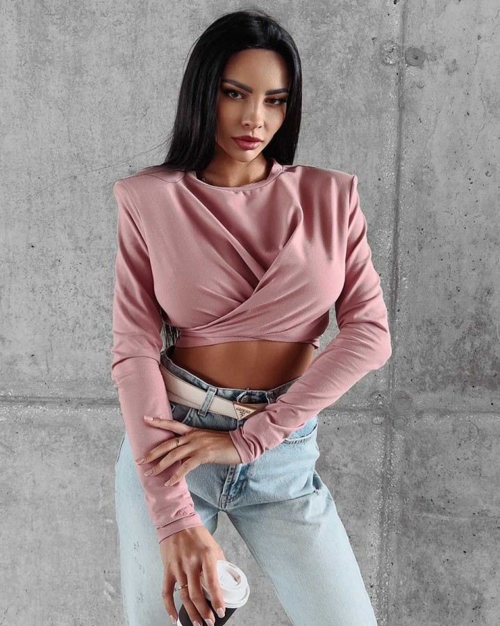 Bluzka damska OLAVOGA Jona 2023 brudny róż - FashionPlace - 3