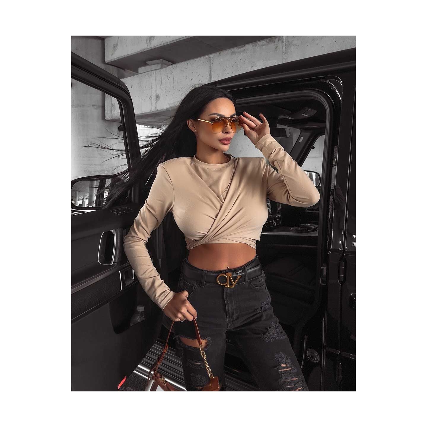 Bluzka damska OLAVOGA Jona 2023 beż - FashionPlace - 2