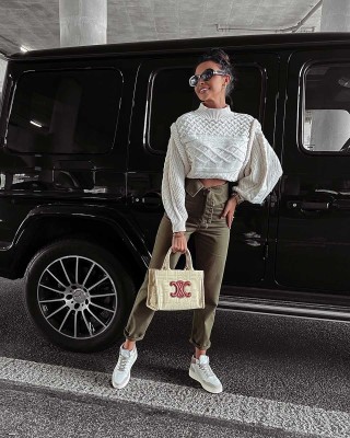 Spodnie damskie OLAVOGA GIOLA 2023 khaki - FashionPlace - 1
