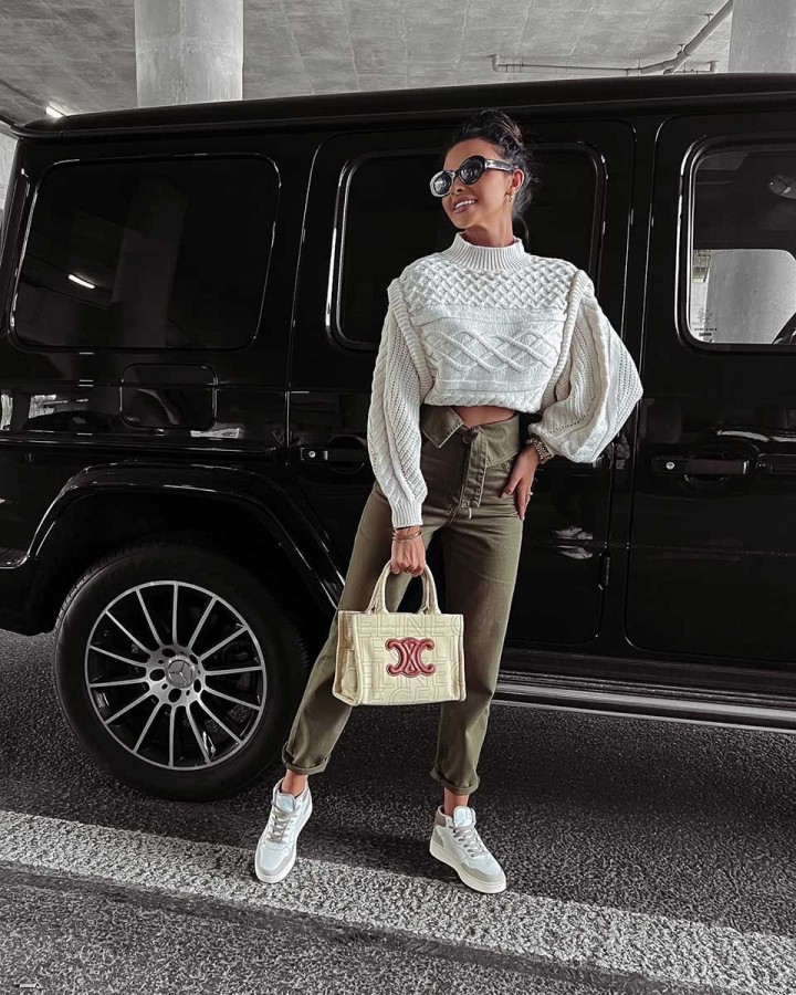 Spodnie damskie OLAVOGA GIOLA 2023 khaki - FashionPlace - 1