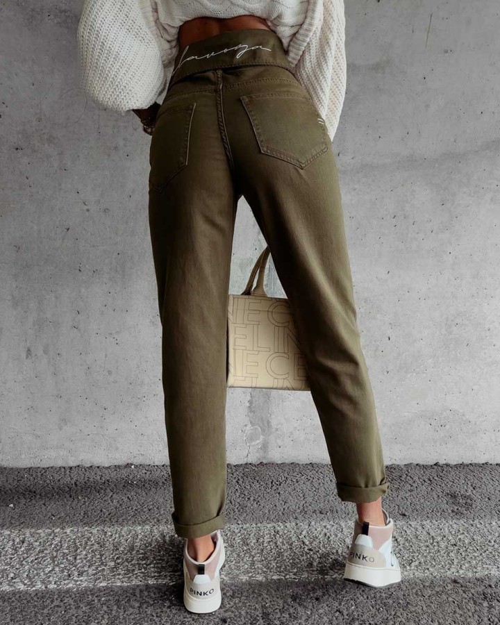 Spodnie damskie OLAVOGA GIOLA 2023 khaki - FashionPlace - 2