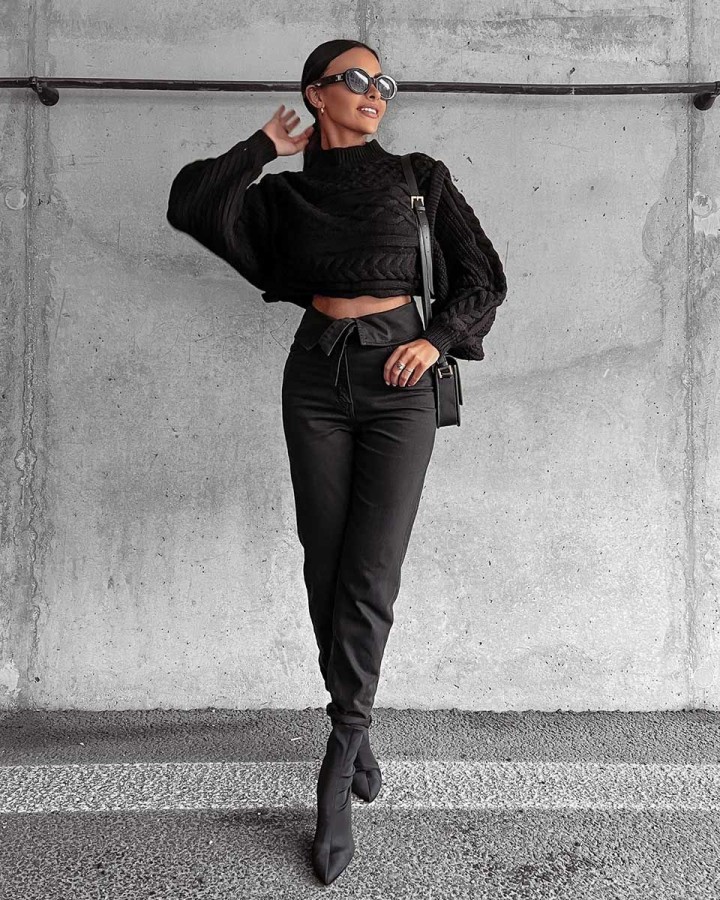 Spodnie jeansowe damskie OLAVOGA GIOLA 2023 czerń - FashionPlace - 1