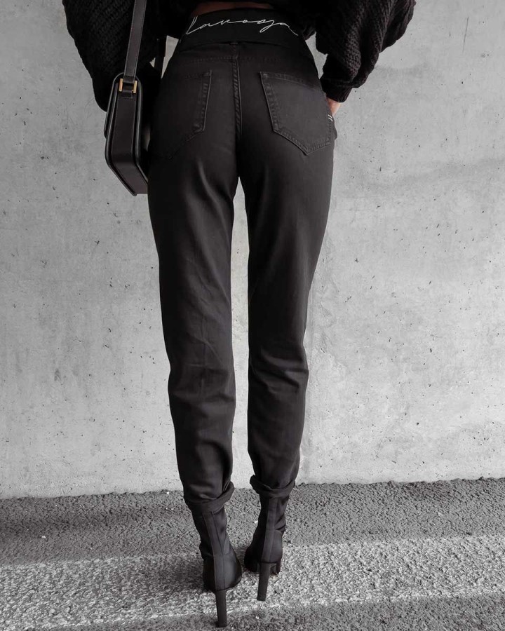 Spodnie jeansowe damskie OLAVOGA GIOLA 2023 czerń - FashionPlace - 4