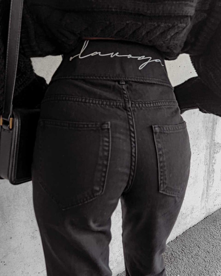 Spodnie jeansowe damskie OLAVOGA GIOLA 2023 czerń - FashionPlace - 5