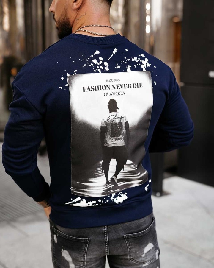 Bluza męska OLAVOGA EMIL 2023 granat - FashionPlace - 2