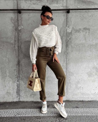 Sweter damski OLAVOGA OSLO 2023 ecru - FashionPlace - 1