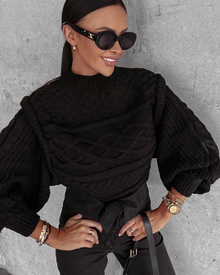 Sweter damski OLAVOGA OSLO 2023 czerń - FashionPlace - 3