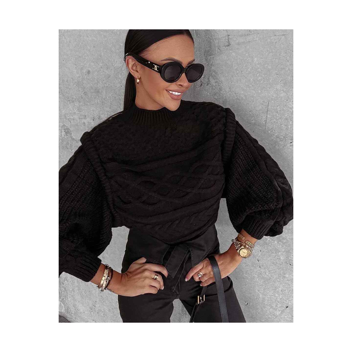 Sweter damski OLAVOGA OSLO 2023 czerń - FashionPlace - 3